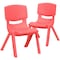 Flash Furniture Red Plastic Stackable School Chair with 10.5'' Seat Height, PK2 2-YU-YCX-003-RED-GG - alternate 6